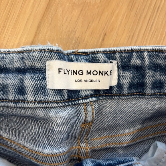 Flying Monkey Jeans Womens 22 Blue Distressed High Rise Flare - Picture 6 of 10